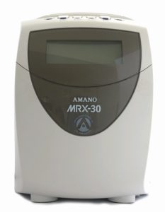 AMANO MX 300, uitgerust met een duidelijk display en een gebruiksvriendelijke interface.